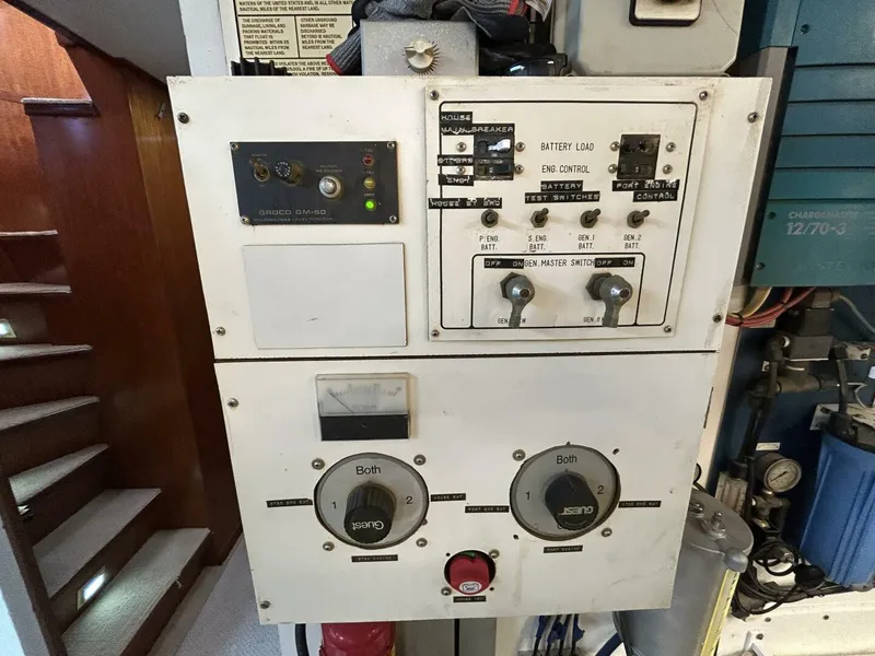 Slide: The Image of 57' DeFever engine room electrical panel - 5060143