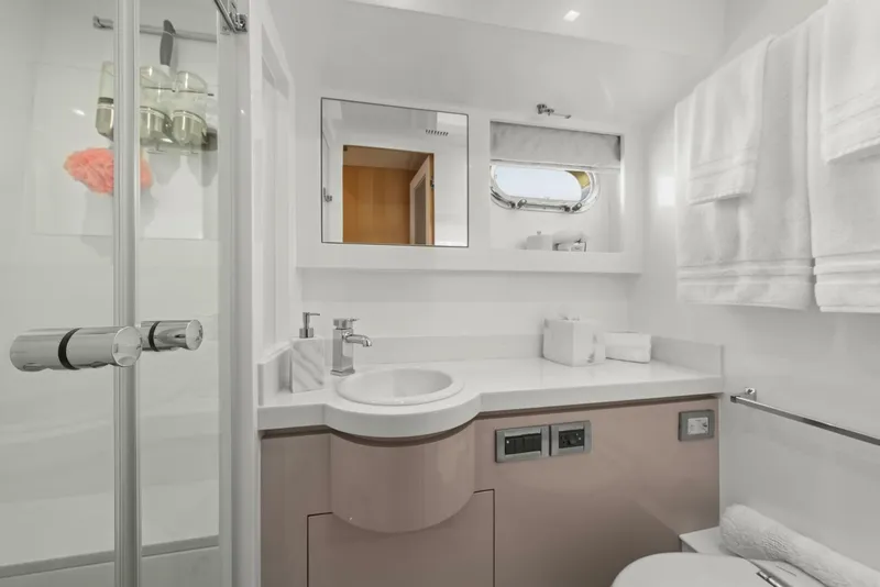 Slide: The Image of 2013 Horizon PC60 - Master Stateroom/Companion Way/VIP Head & Shower - 5125632