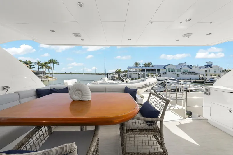 Slide: The Image of 2013 Horizon PC60 - Aft Deck Teak Dining Table Aft Deck - 5125623