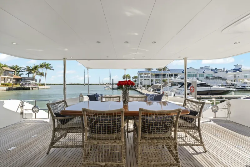 Slide: The Image of 2013 Horizon PC60 - Aft Deck Teak Dining Table Aft Deck - 5125747