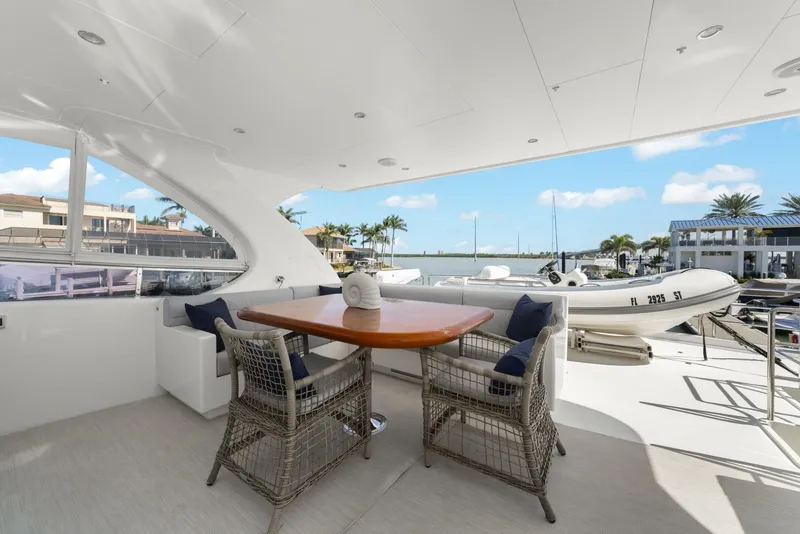 Slide: The Image of 2013 Horizon PC60 - Aft Deck Teak Dining Table Aft Deck - 5125663