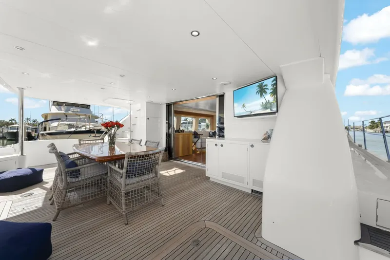 Slide: The Image of 2013 Horizon PC60 - Aft Deck Teak Dining Table Aft Deck - 5125701