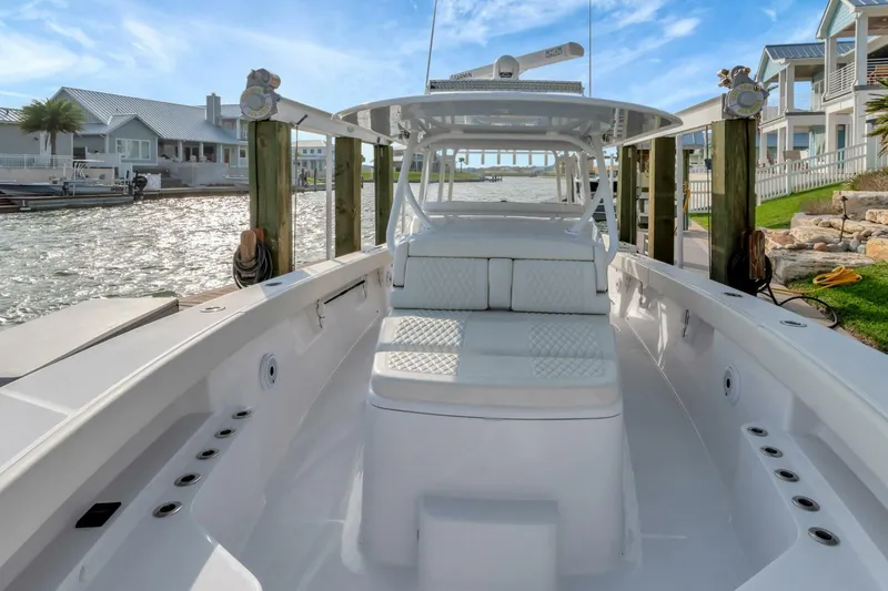 Slide: The Image of 2023 Jupiter 43 Center Console "Aqua Toy" - 5189309