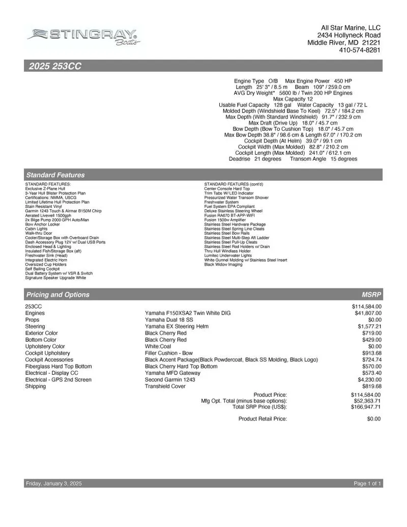 Slide: The Image of Stingray 253CC 2025 - 5142644