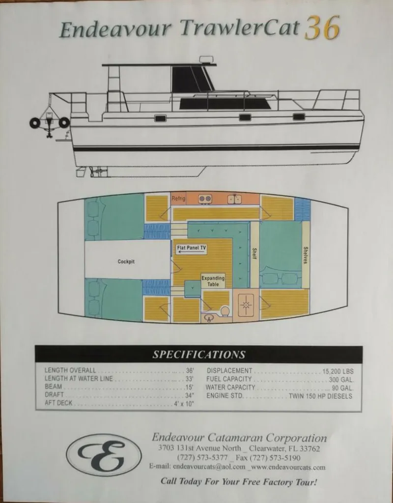 Slide: The Image of Endeavour Catamaran Corp Trawlercat 36 2002 - 5182491