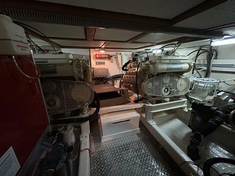 Slide: The Image of 48' Ocean Alexander engine room aft - 5232827