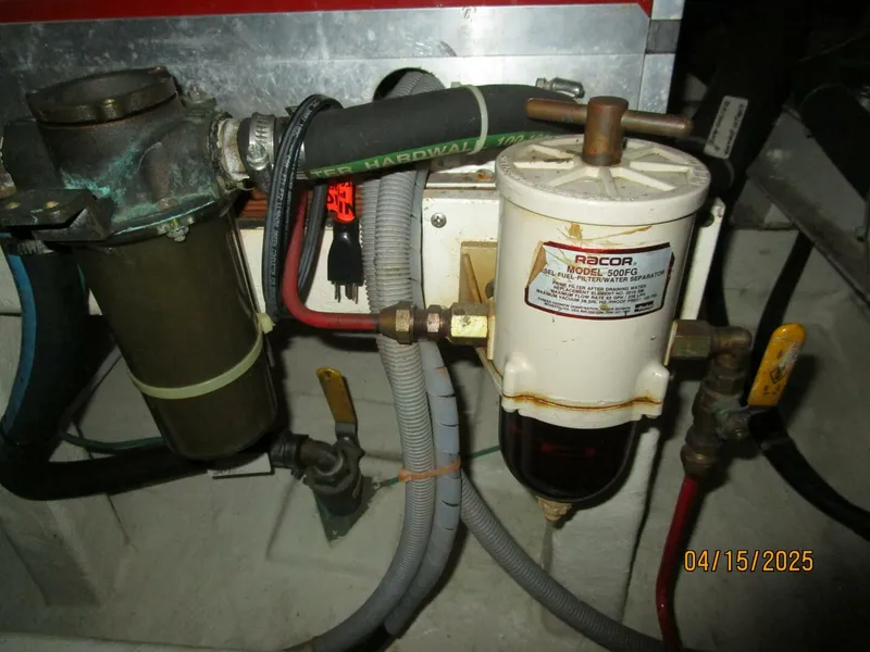 Slide: The Image of 48' Ocean Alexander generator Racor fuel filter-strainer - 5232875