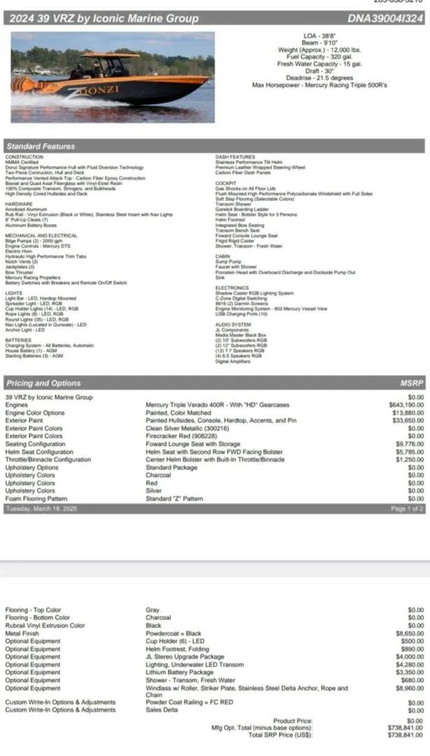 Slide: The Image of Donzi 39 VRZ 2024 - 5282907