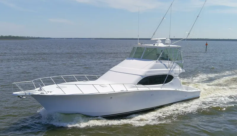 Slide: The Image of 2008 54 Hatteras 54 Convertible Lady A Port Profile - 5454866