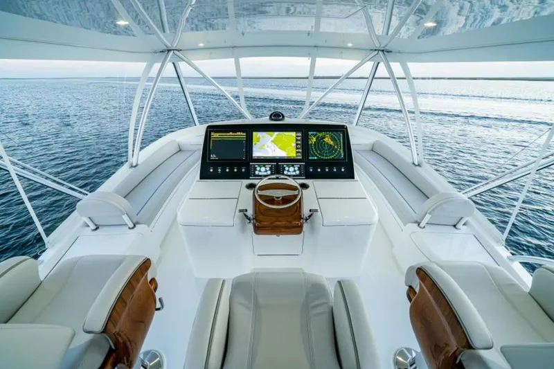 Slide: The Image of New 64 Viking Convertible Flybridge Helm - 5376367
