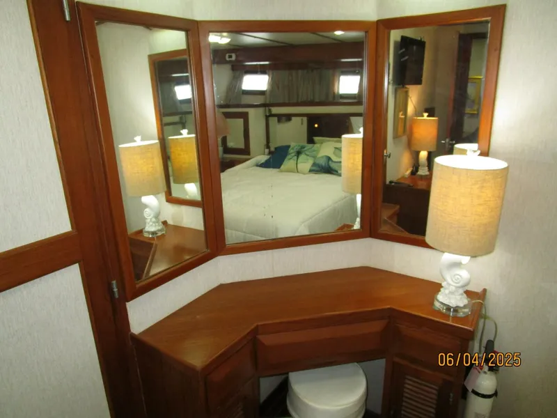 Slide: The Image of 53' DeFever mid guest stateroom desk-vanity - 5378302