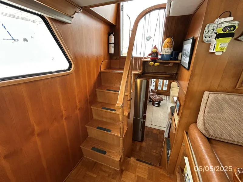 Slide: The Image of 49' DeFever pilothouse-flybridge stairs - 5386056