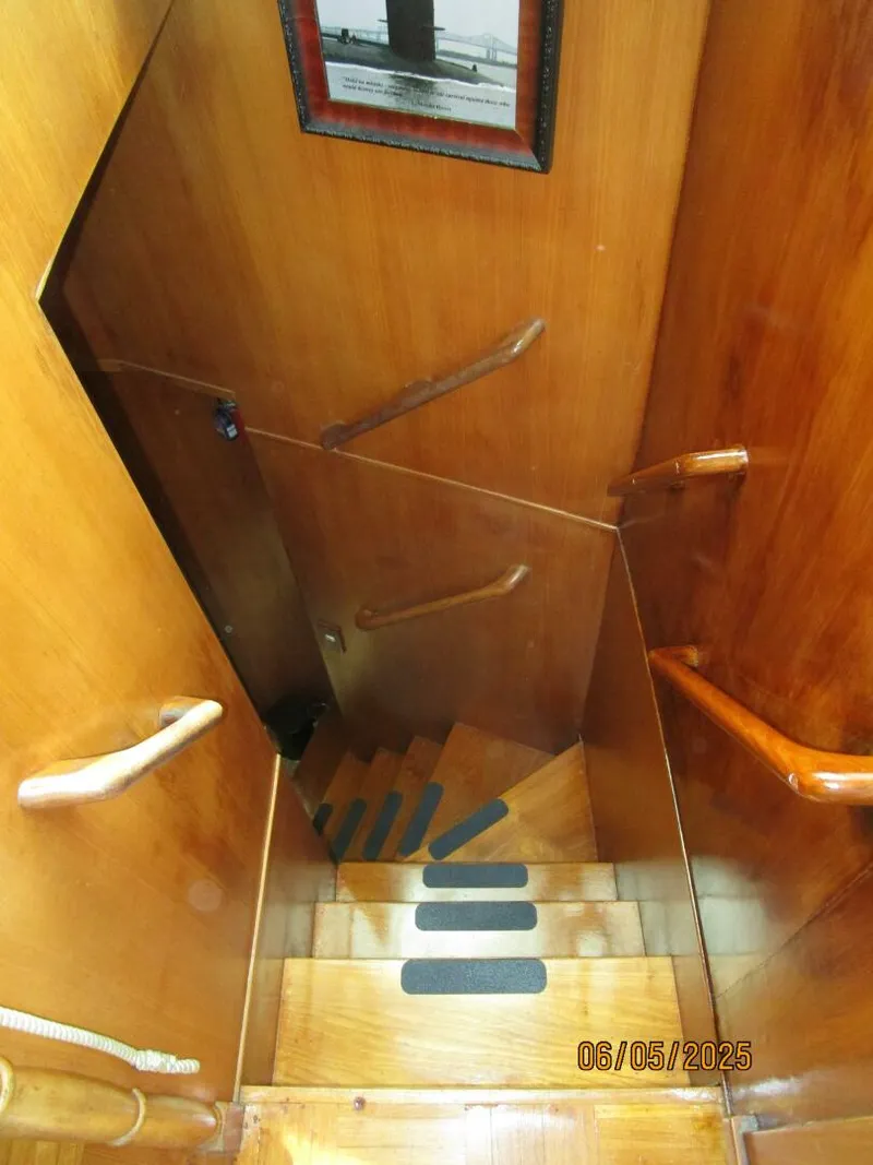 Slide: The Image of 49' DeFever guest companionway stairs - 5385936