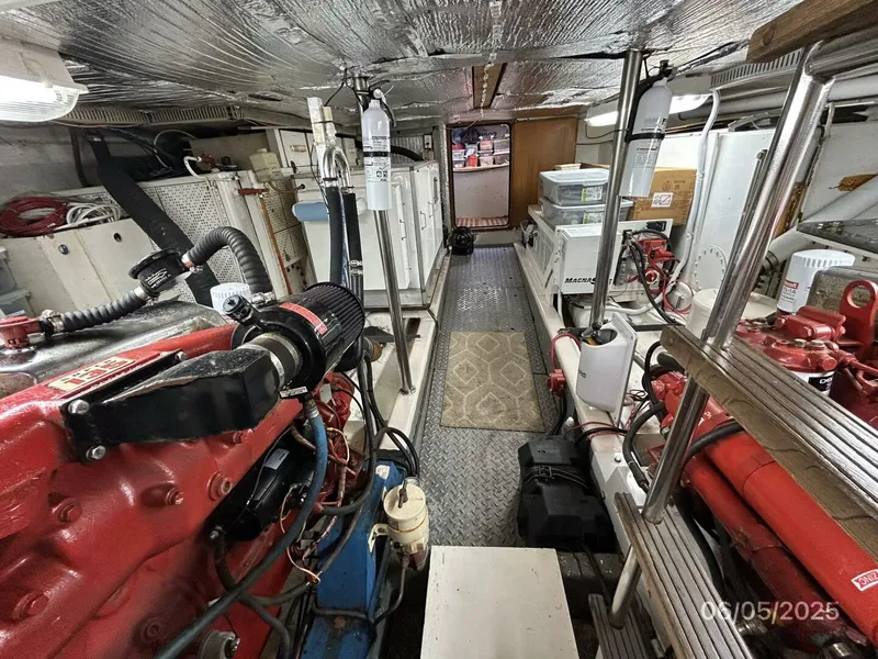 Slide: The Image of 49' DeFever engine room aft - 5385810