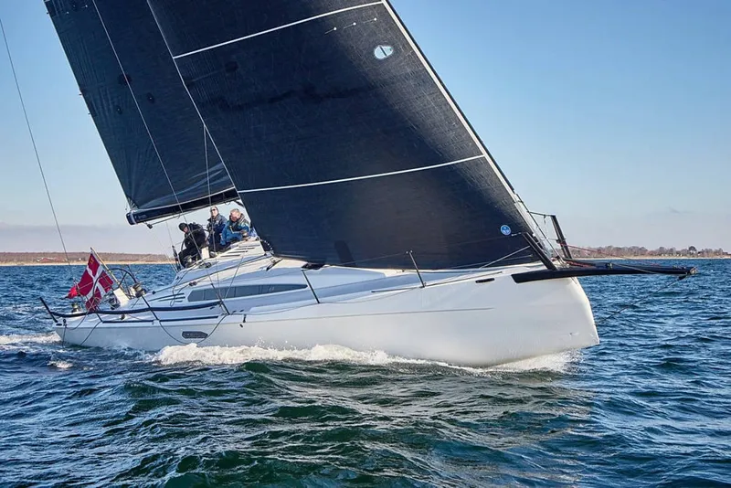 Slide: The Image of 2025 XR 41 by X-Yachts of Denmark The 2025 X-Yachts XR 41 is a state-of-the-art performance racer that combines innovative design with advanced sailing technology. Built in Denmark, this yacht features a white hull and a hard finish racing bottom, ensuring optimal speed and performance on - 5417245