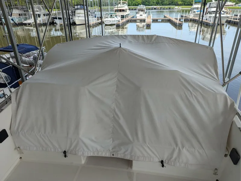 Slide: The Image of 36' Grand Banks flybridge covered - 5428172