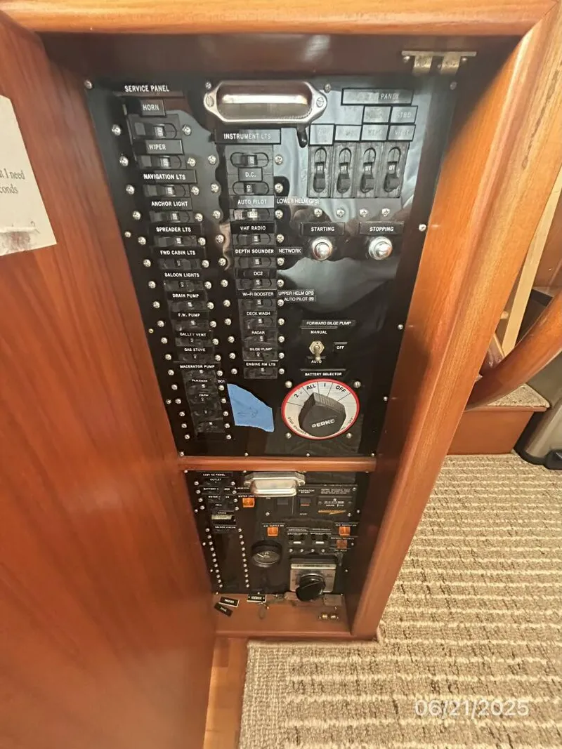 Slide: The Image of 36' Grand Banks electrical panel - 5428155