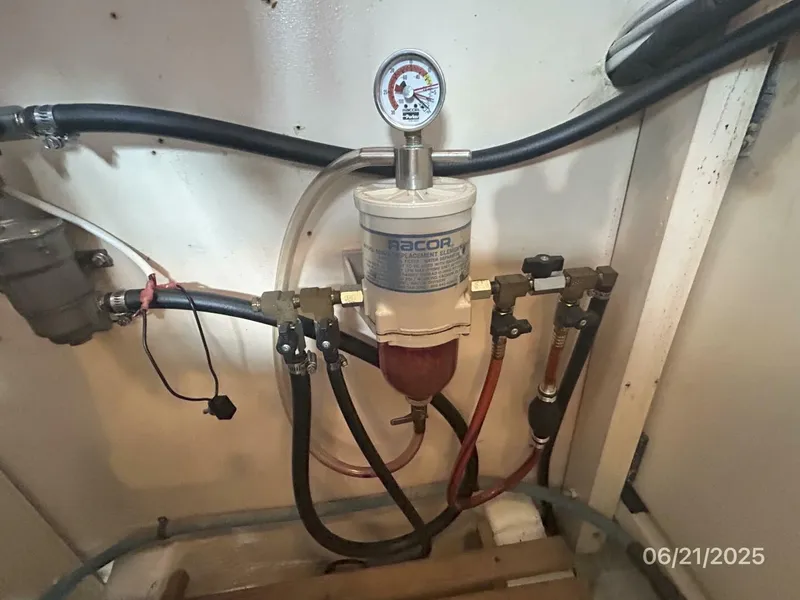 Slide: The Image of 36' Grand Banks generator Racor fuel filter - 5428193