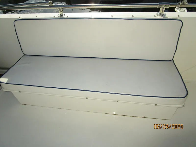 Slide: The Image of 63' Hatteras flybridge port seating - 5444696