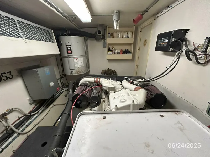 Slide: The Image of 63' Hatteras starboard engine room aft - 5444821