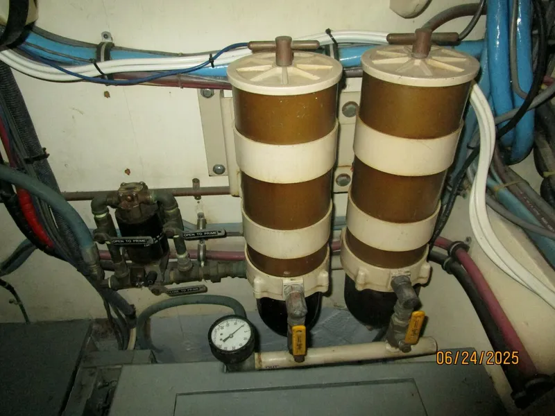 Slide: The Image of 63' Hatteras starboard Racor fuel filters - 5444828