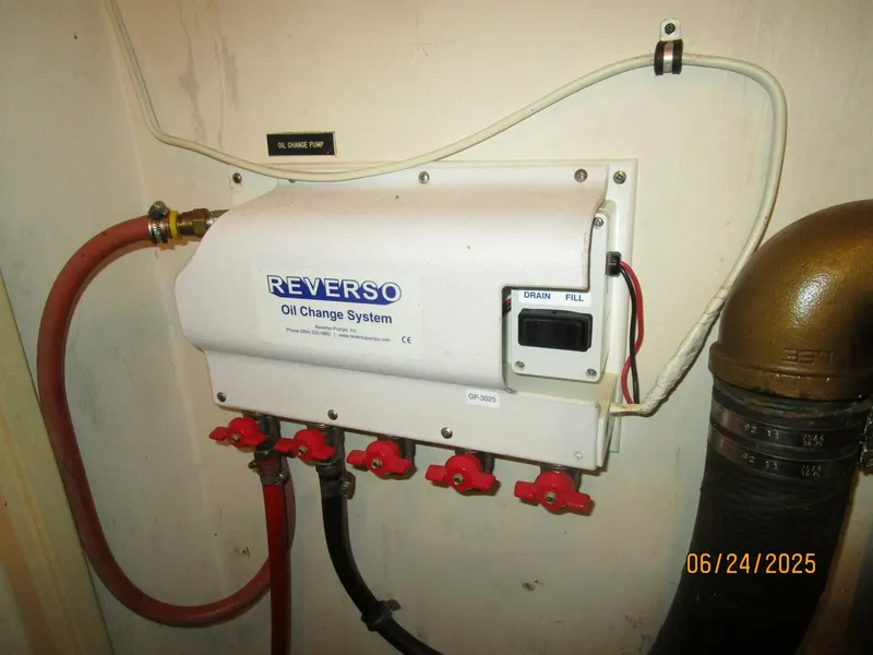 Slide: The Image of 63' Hatteras port engine room oil change system - 5444771