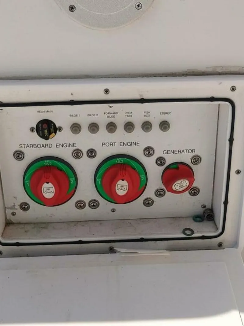 Slide: The Image of Pro-Line 32 Express Electrical Isolation Panel, port side transom. - 5533912