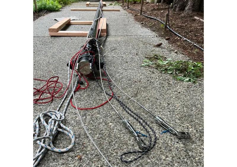 Slide: The Image of Mast with Standing and Running Rigging - 5494943