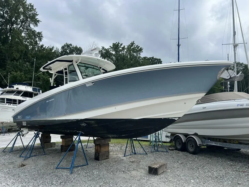Slide: The Image of 2014 Boston Whaler 350 Outrage Starboard Forward Quarter - 5576125