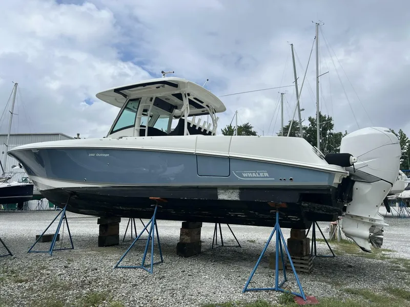 Slide: The Image of 2014 Boston Whaler 350 Outrage Port Rear Quarter - 5576126