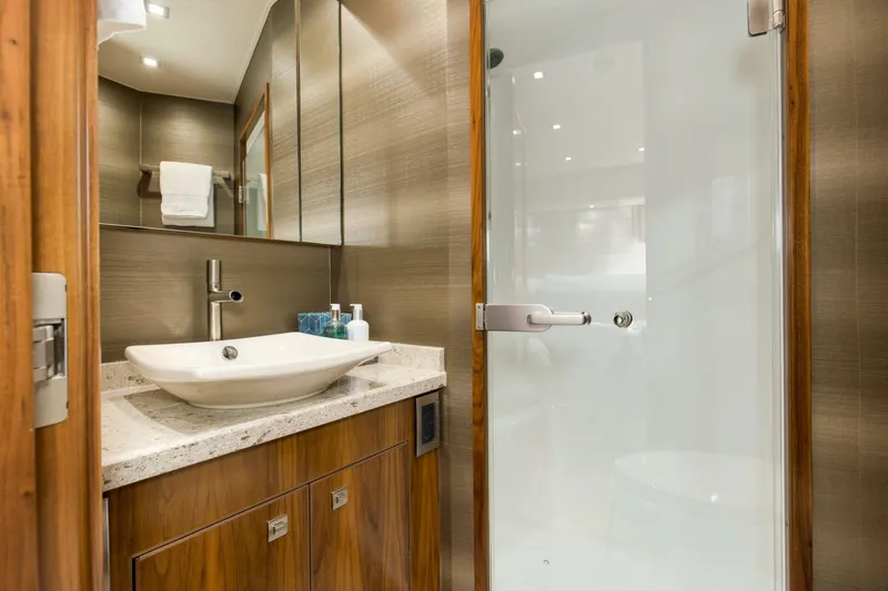 Slide: The Image of 2016 92 Viking Enclosed Bridge Touche Port Stateroom Head - 5551749