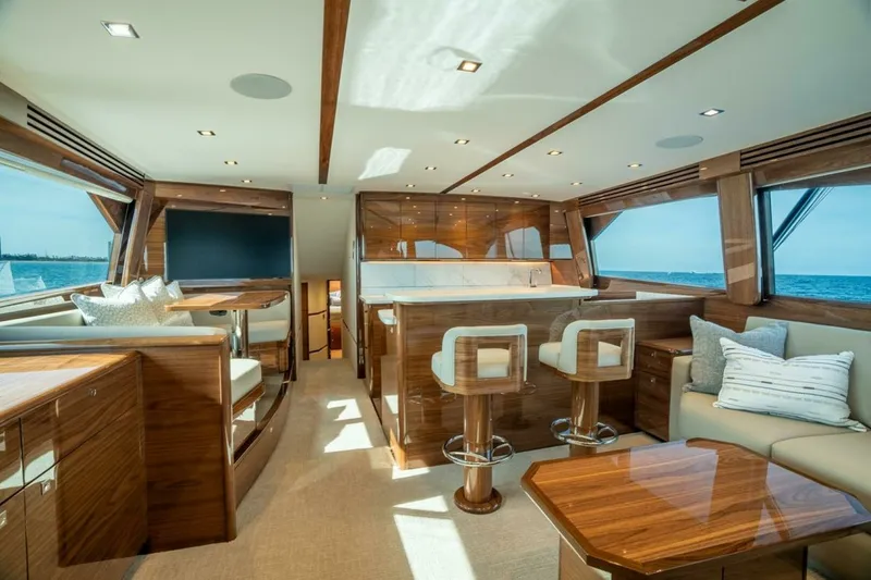 Slide: The Image of Viking 64 - Salon and Galley 2025 Viking 64 Convertible - In-Stock 64-739 - 7675458