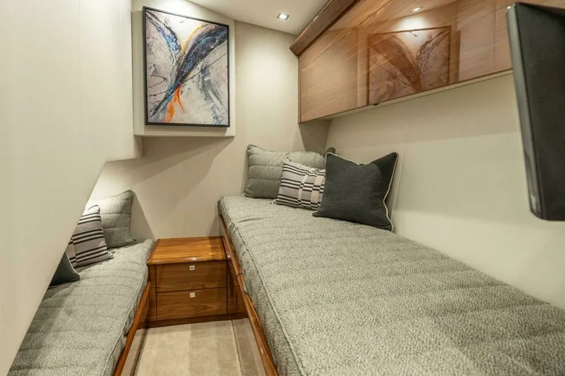 Slide: The Image of Viking 64 - Side by Side Stateroom 2025 Viking 64 Convertible - In-Stock 64-739 - 7675466
