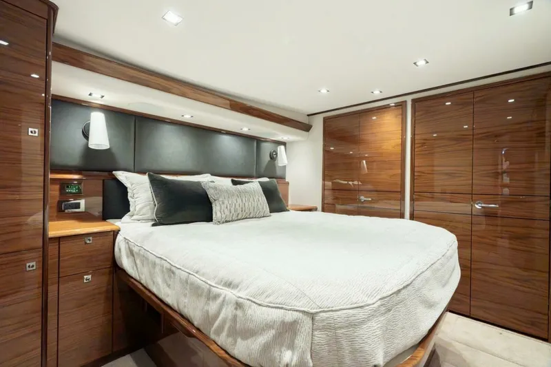 Slide: The Image of Viking 64 - Master Stateroom 2025 Viking 64 Convertible - In-Stock 64-739 - 7675438