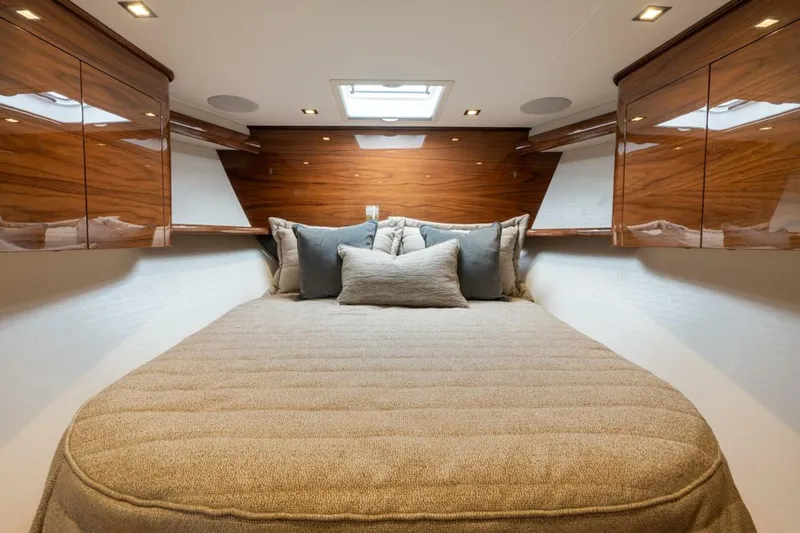 Slide: The Image of Viking 64 - Forward VIP Stateroom 2025 Viking 64 Convertible - In-Stock 64-739 - 5553490