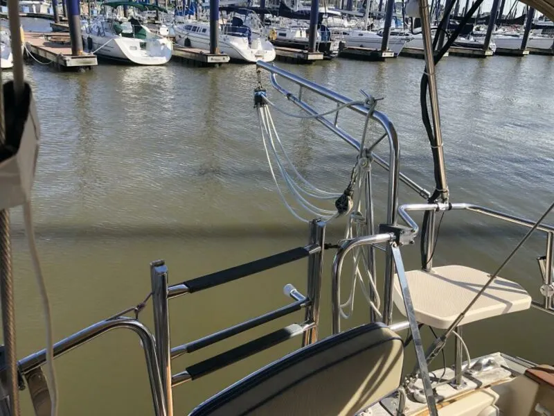 Slide: The Image of Island Packet 380 Davits and swim ladder - 5554637