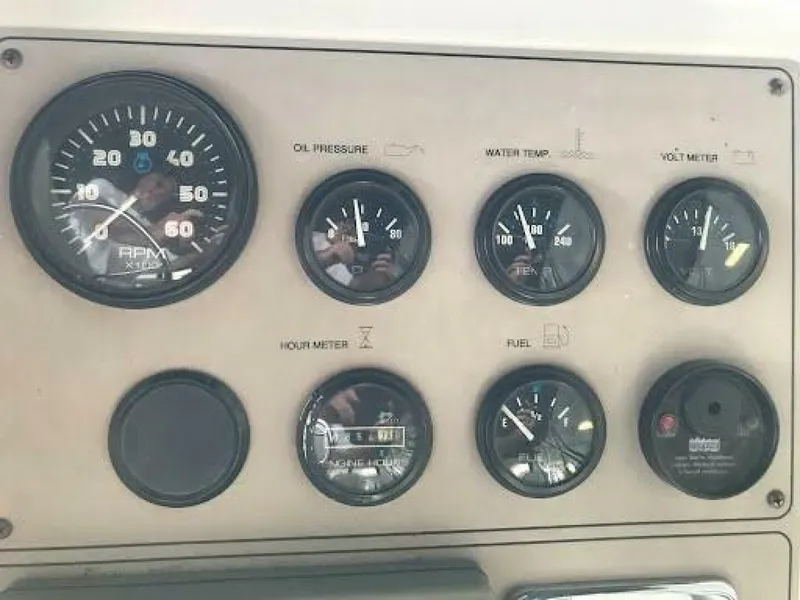 Slide: The Image of Starboard Engine Gauges w/Hour Meter - 5580893