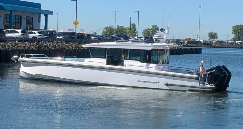 Slide: The Image of Axopar 37 Cross Cabin with Bench Seat, V10s 2024 - 5585073