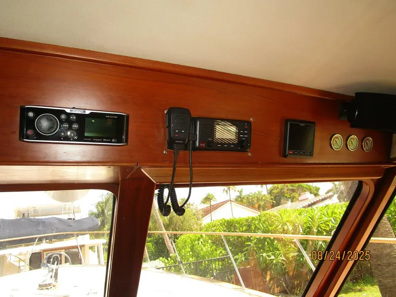Slide: The Image of 48' DeFever lower helm overhead electronics1 - 5592239