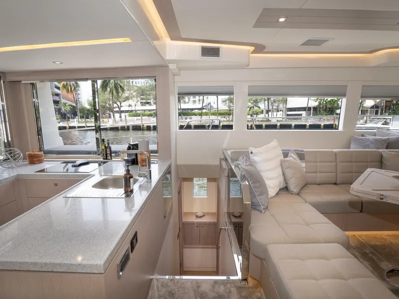 Slide: The Image of Alva OE 54 Port Side Stairs Ocean Eco 54 port stairwell with integrated wine cooler - 5603813