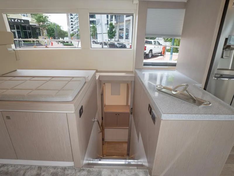 Slide: The Image of Alva OE 54 Starboard Stairs Ocean Eco 54 starboard stairwell with Siemens washer/dryer - 5603821