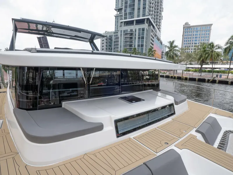 Slide: The Image of Alva OE 54 Bow Wider View Ocean Eco 54 recessed bow seating area with cushions - 5603836