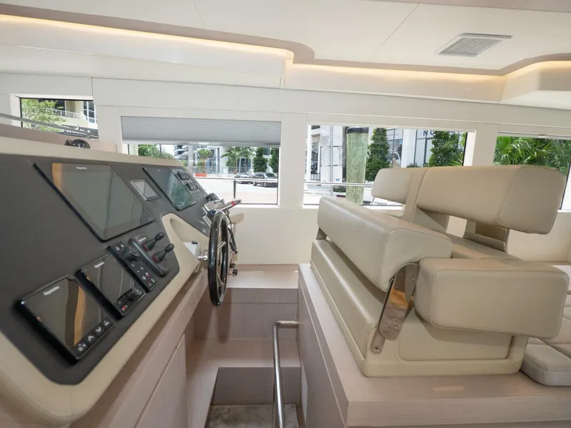 Slide: The Image of Alva OE 54 Salon Helm Station Close Up Ocean Eco 54 salon helm station with Raymarine electronics and dual seating - 5603803