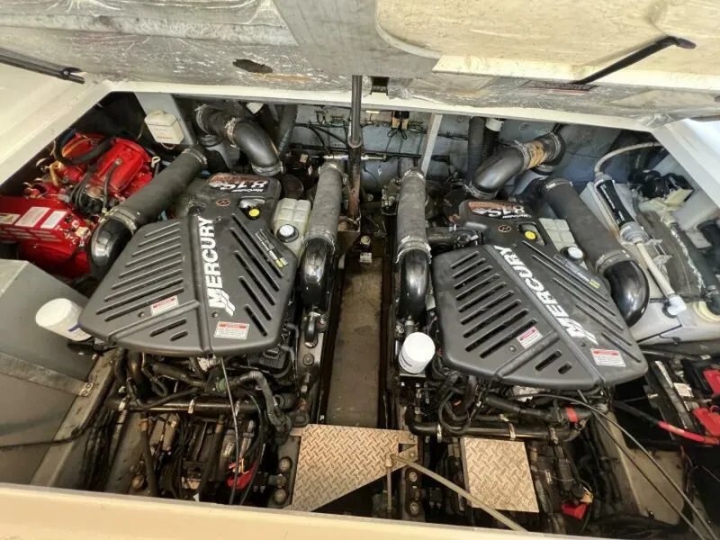 Slide: The Image of 2002 Sea Ray 360 Sundancer Engine Compartment featuring Twin MerCruiser 8.1S Horizon Inboard Engines - 5645774