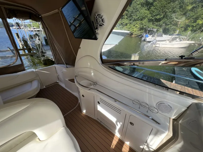 Slide: The Image of 2002 Sea Ray 360 Sundancer Port side Wet Bar and TV looking aft - 5645775