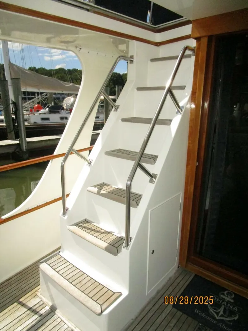 Slide: The Image of 42' Grand Banks aftdeck-flybridge stairs - 5614209