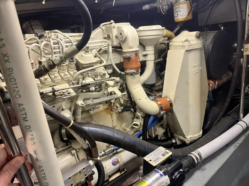 Slide: The Image of Carver 440 Aft Cabin Starboard Engine - 5898994