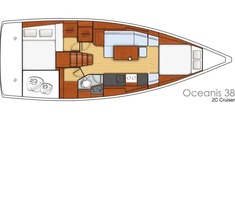 Slide: The Image of Beneteau Oceanis 38  Weekender Line Drawing - 5623926