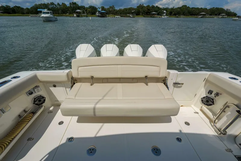 Slide: The Image of Boston Whaler 380 Realm- Cockpit Seating  2022 Boston Whaler 380 EX Realm Clay Fam - 5675379