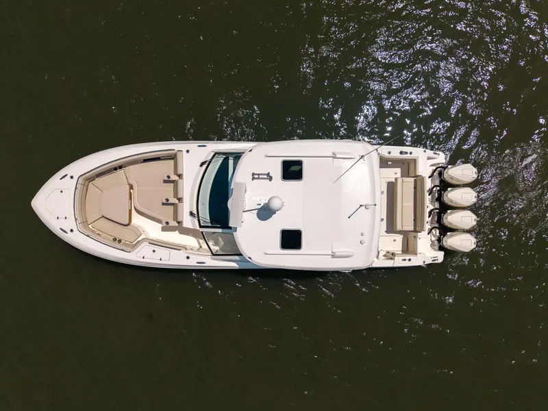 Slide: The Image of Boston Whaler 380 Realm- Aerial View 2022 Boston Whaler 380 EX Realm Clay Fam - 5675370